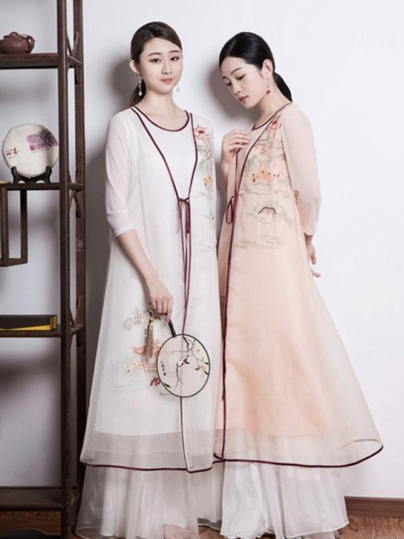 久亿女装品牌2019春夏中国风修身裙