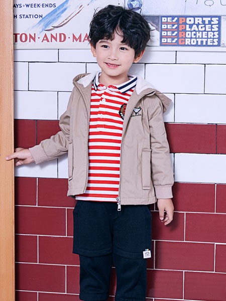 嗒嘀嗒童装品牌2019秋冬儿童纯棉拉链风衣外套