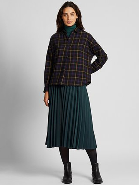 佛瑞塔女装品牌2019秋冬加绒格子休闲外套