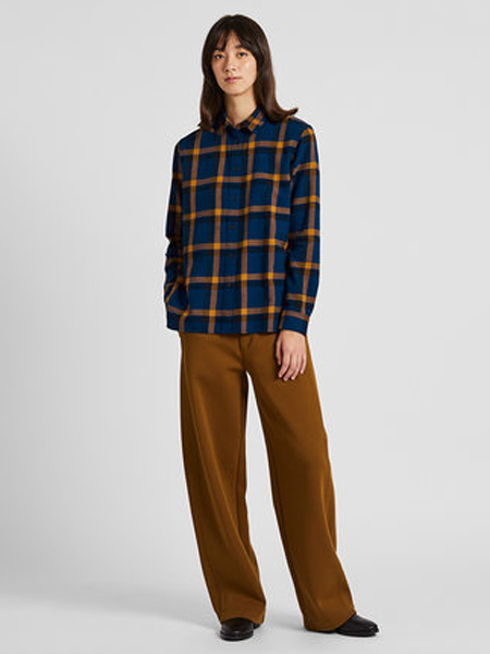 佛瑞塔女装品牌2019秋冬加绒格子休闲外套