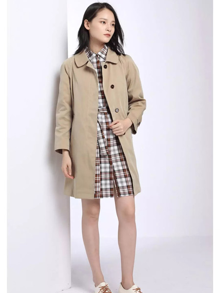 法路易娜女装品牌2019秋冬气质风衣外套