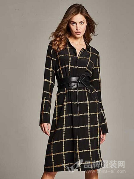 蒂斯弗女装品牌2019春夏赫本风双面呢羊绒系带大衣