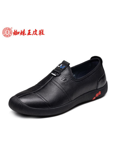 蜘蛛王鞋帽/领带品牌2019秋冬新款休闲皮鞋真皮软底面单鞋低帮套脚鞋