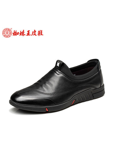 蜘蛛王鞋帽/领带品牌2019秋冬新款休闲皮鞋真皮软底面单鞋低帮套脚鞋