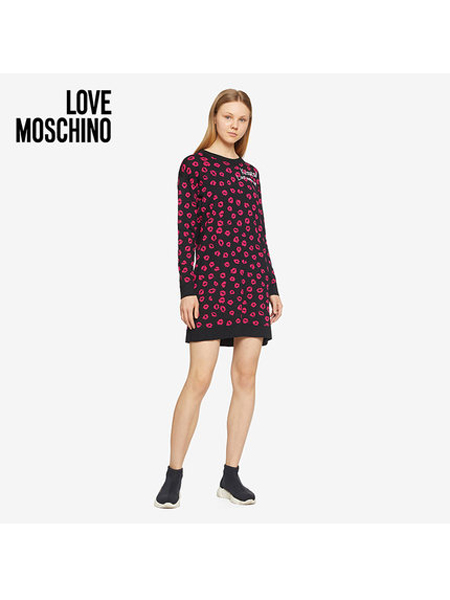 Boutique Moschino女士性感唇印图案印花连衣裙