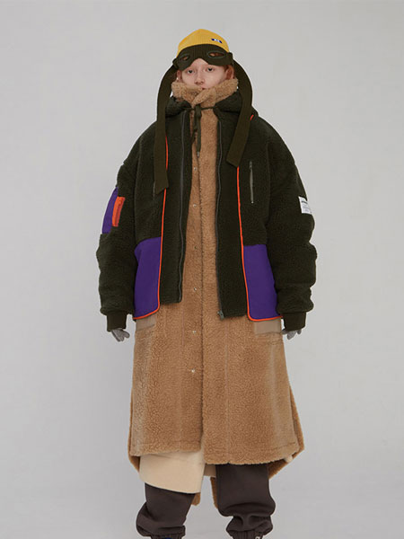 Ader Error2019秋冬图案拼接色羽绒服