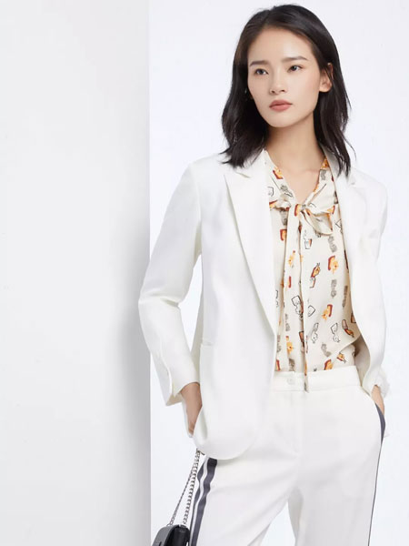 法路易娜女装品牌2020春夏新款纯色简洁收腰型西装外套