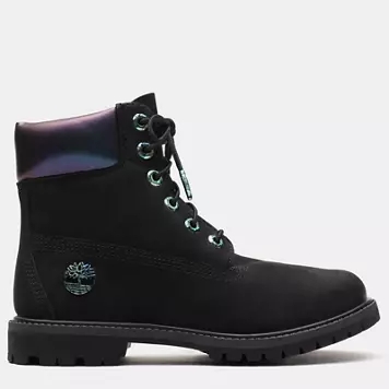 Timberland6英寸彩虹色女士黑色長筒靴