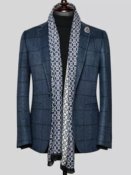 马克西姆西服定制服装定制品牌2020春夏窗格纹外套