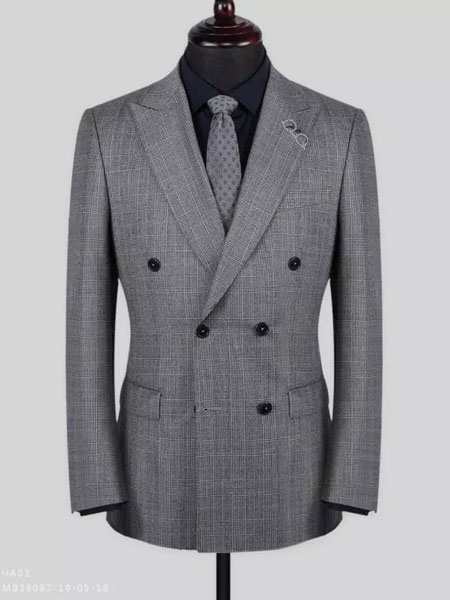 马克西姆西服定制服装定制品牌2020春夏威尔士亲王格纹外套