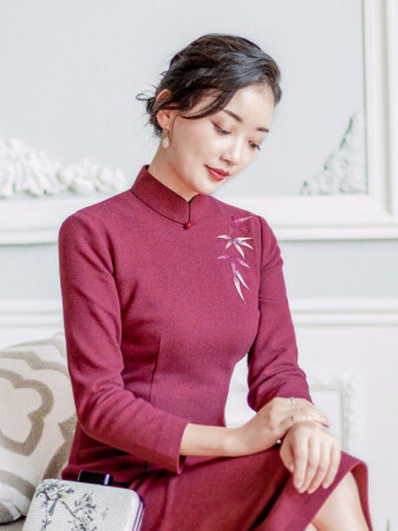 E·Beauty逸红颜女装品牌2020春夏中国风复古中长款气质改良旗袍
