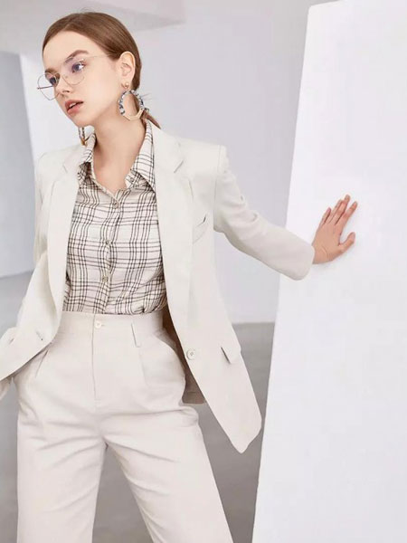 佳人苑女装品牌2020春夏新款纯色成熟西装套装