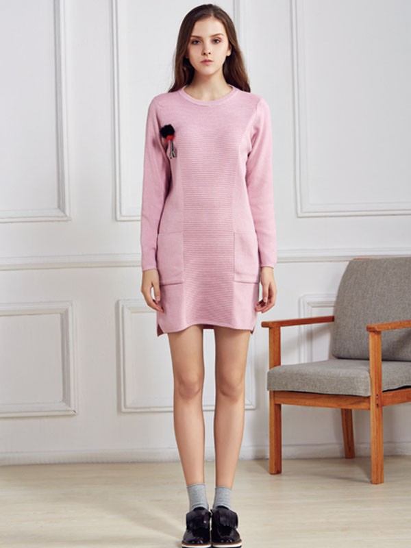 都市衣柜女装品牌2020春夏新款纯色薄棉连衣裙