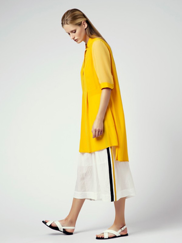 WJS唯简尚女装品牌2020春夏新款纯色长款上衣