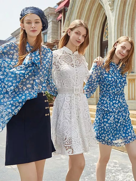 韩序女装品牌2020春夏新款印花气质连衣裙