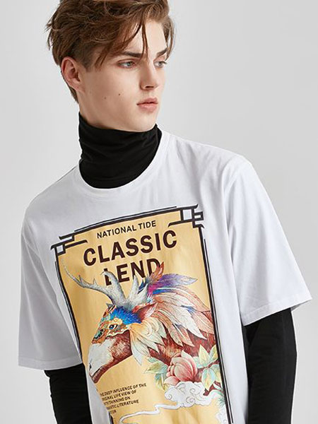 空间男装品牌2020春夏新款图案简洁短袖上衣
