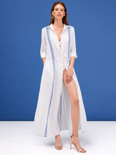 A MERE CO.2020春夏新款纯色条纹性感连衣裙