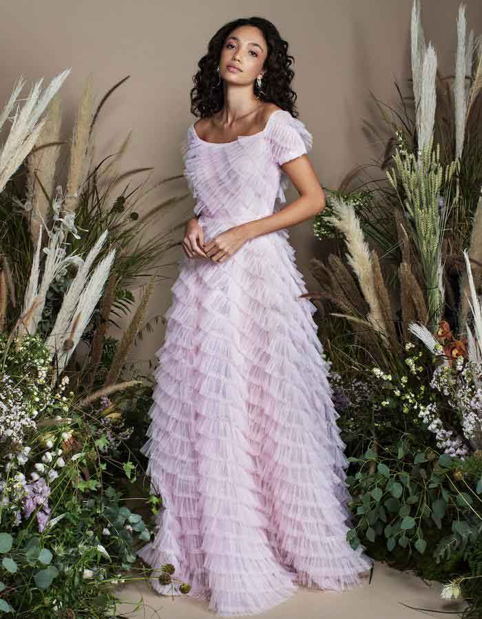 Bazza Alzouman2020春夏新款纯色蕾丝个性气质连衣裙