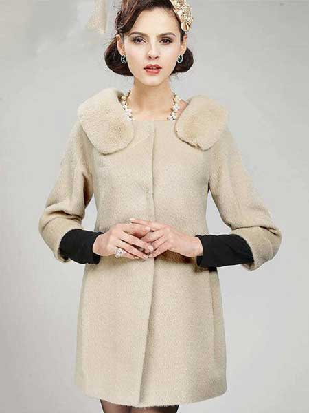 TSEEYI女装品牌2020秋冬新款纯色格子气质大毛领保暖外套