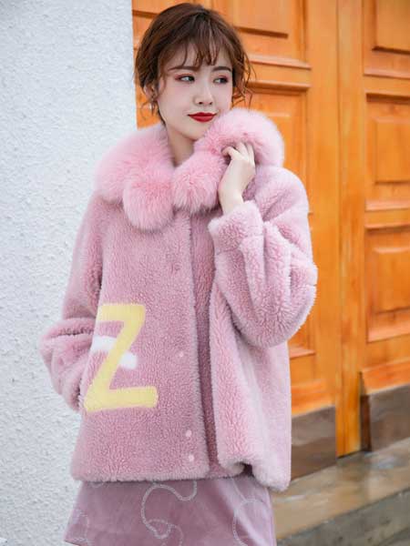 ANOTHER ONE女装品牌2020秋冬新款纯色毛呢大毛领夹克