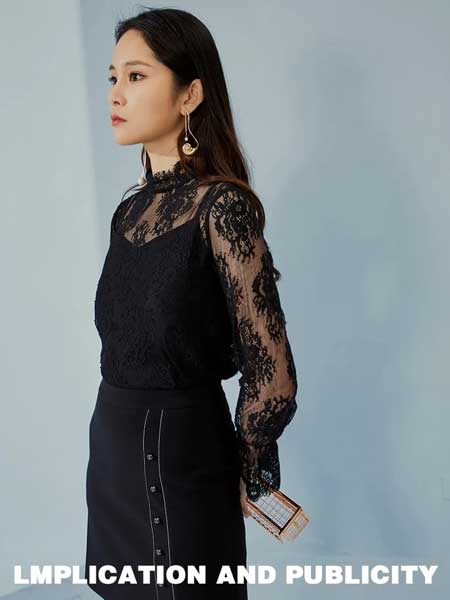 西纳维思女装品牌2020春夏新款黑色蕾丝性感连衣裙