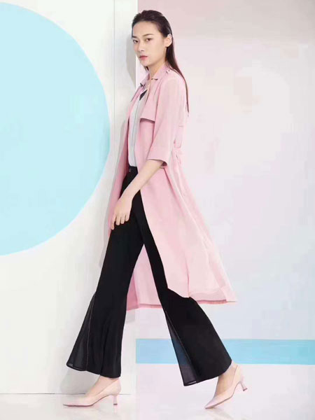 佳纷女装品牌2020春夏新款粉色气质大衣