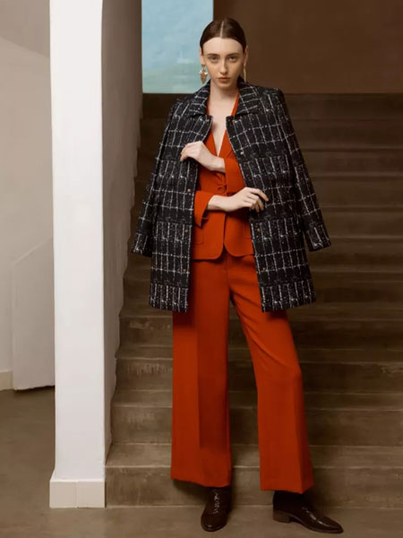 路逸沙˙美LOUISA女装品牌2020春夏新款小香风格纹外套