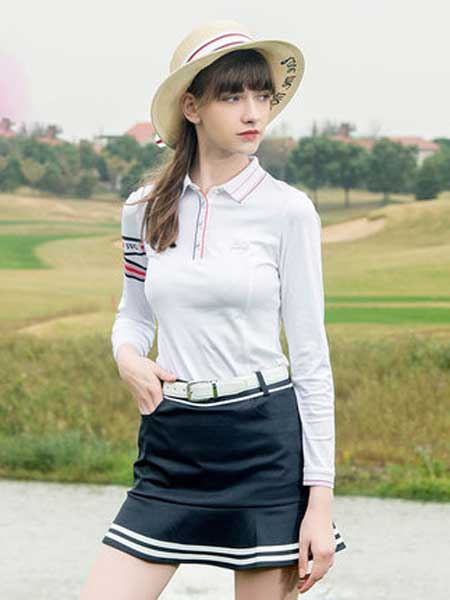 尚约高尔夫休闲品牌2020春夏新款长袖弹力时尚T恤修身立领打底衫