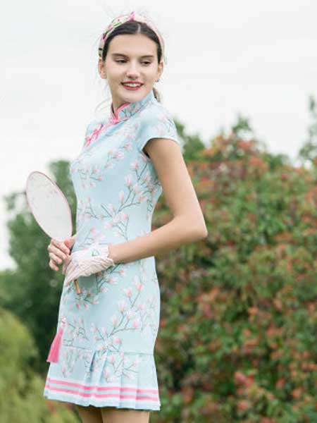 尚约高尔夫休闲品牌2020春夏新款中国风连衣裙