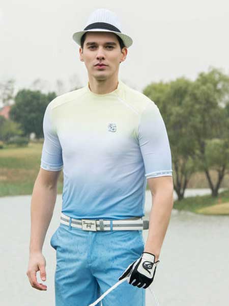 尚约高尔夫休闲品牌2020春夏新款男士运动针织短袖翻领T恤衫