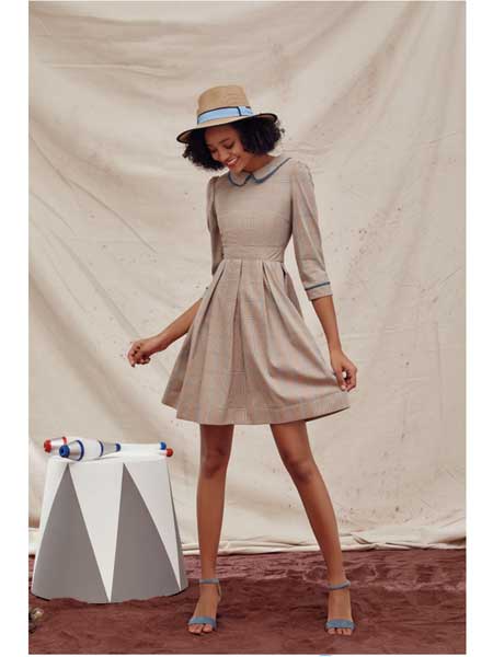 雅美瑞女装品牌2020春夏新款修身显瘦百搭连衣裙