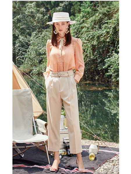 雅美瑞女装品牌2020春夏新款九分直筒长裤