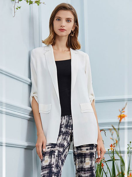 奥菲欧女装品牌2020春夏新款纯色气质西装外套