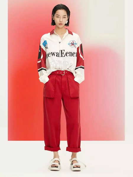 LOFT SHINE女装品牌2020春夏拼色字母衬衫