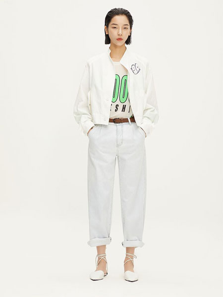 LOFT SHINE女装品牌2020春夏新款白色短款夹克