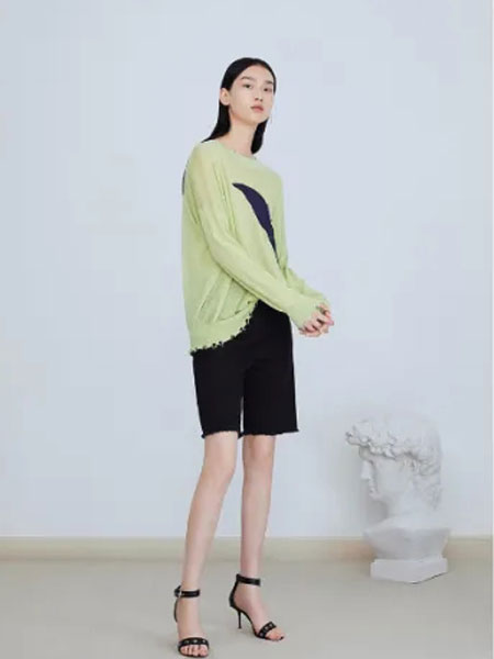 荷比俪女装品牌2020春夏新款纯色气质纽扣开衫