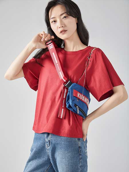 艾莱依女装品牌2020春夏新款韩版宽松短款T恤女短袖上衣女