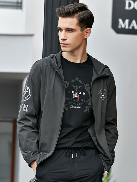 法拉狄奥男装品牌2020春夏新款纯色气质拉链外套