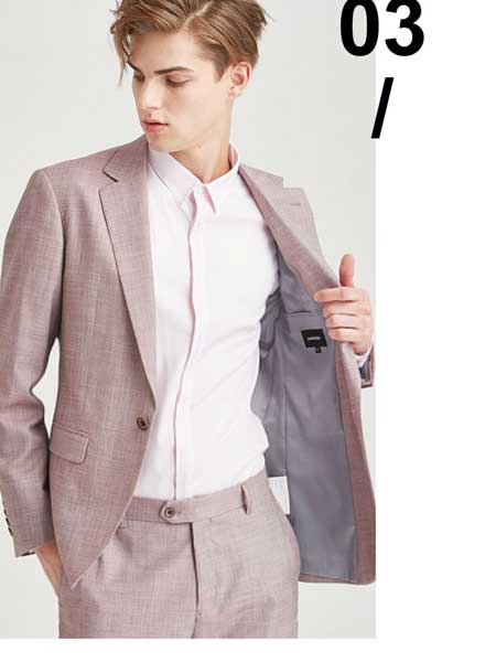 空间男装品牌2020春夏新款纯色商务风格西装套装