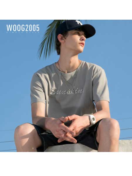 woog2005男装品牌2020春夏男士短袖t恤新款韩版潮流半袖T夏天圆领体恤