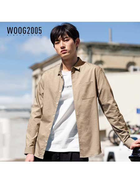woog2005男装品牌2020春夏男士立领拼接工装夹克新款潮流宽松撞色外套