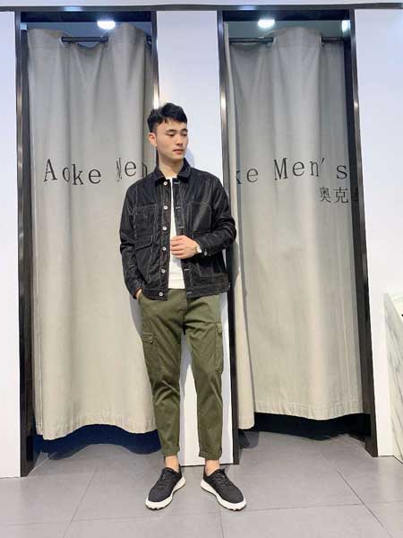 奥克男装品牌2020春夏黑色显瘦夹克衫