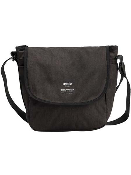 anello箱包品牌2020春夏黑色字体日本潮流高密度木纹涤纶小号单肩包斜挎包背包