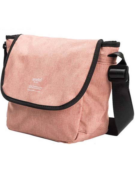 anello箱包品牌2020春夏粉色日本潮流高密度木纹涤纶小号单肩包斜挎包背包