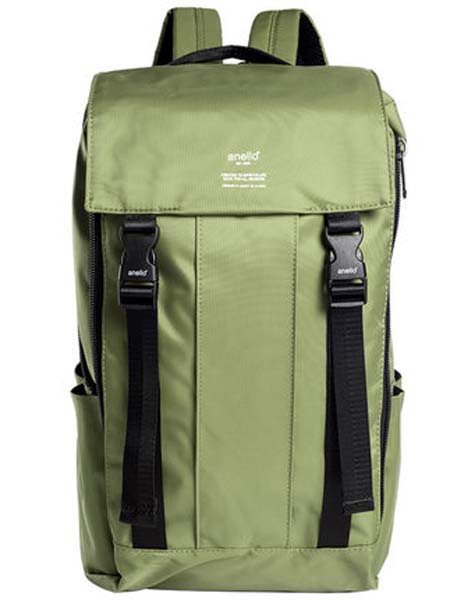 anello箱包品牌2020春夏绿色高密卷口户外旅行双肩包背包大包