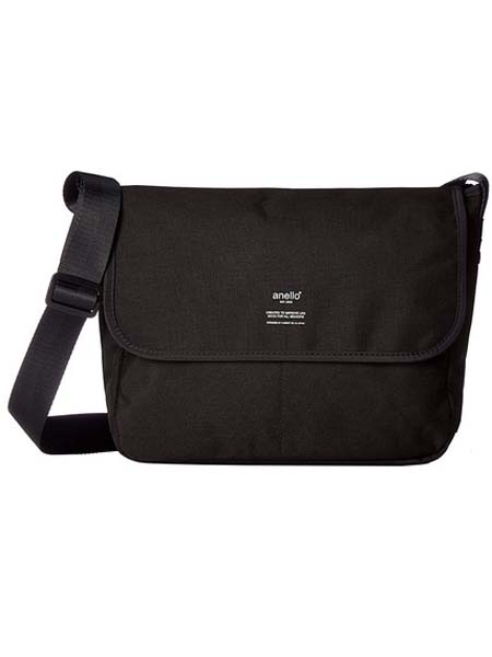 anello箱包品牌2020春夏黑色日本潮流时尚高密度木纹涤纶单肩斜挎包