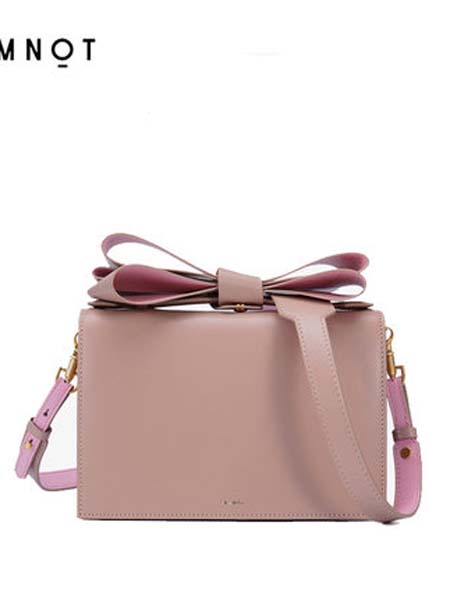 IAMNOT箱包品牌2020春夏蝴蝶结粉色单肩斜挎手提包