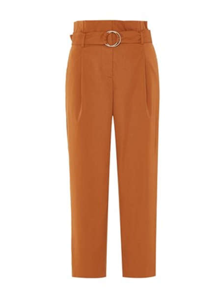 米茜尔女装品牌2020春夏橘红色九分裤时尚