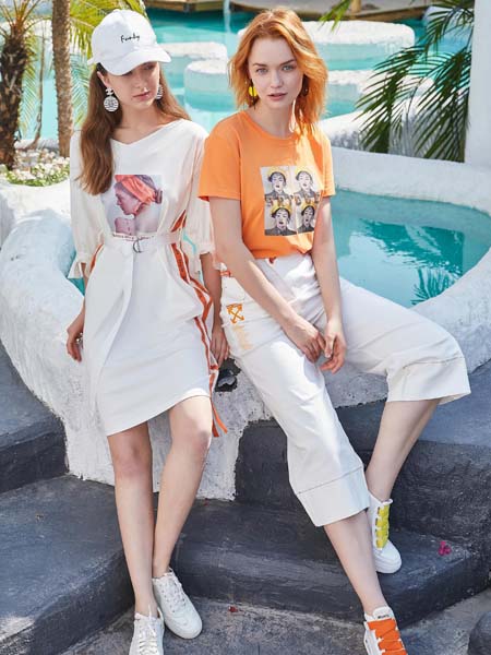 戈蔓婷女装品牌2020春夏橙色T恤