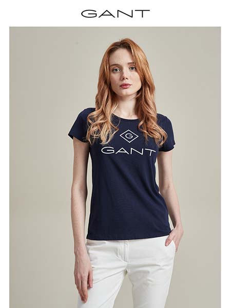 Gant新品女士LOGO字母印花短袖T恤